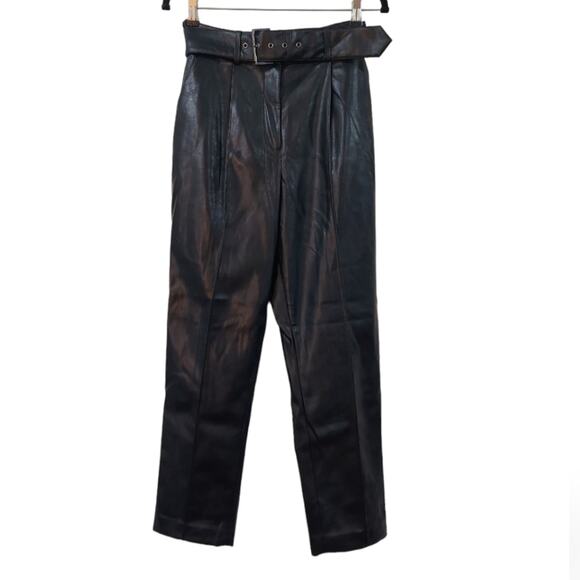 NWT Ted Baker London Pleather Belt Detail Trouser Size 4 - Picture 2 of 10